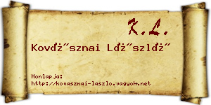 Kovásznai László névjegykártya