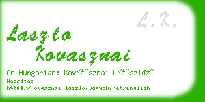 laszlo kovasznai business card